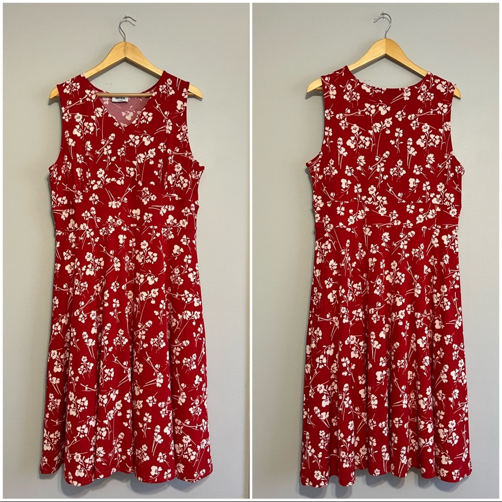 Leota Red Rosemary Essential Jersey Midi Dress - NWT - XL